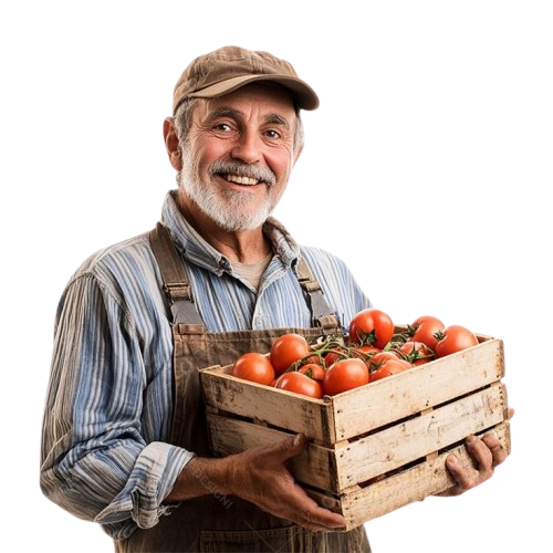 Farmer picking vegetables